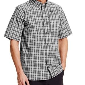 Under Armour Heat Gear FISH HUNTER Seersucker LOOSE Shirt Mens Large Short SLV